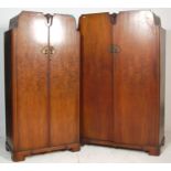 TWO ART DECO WALNUT WARDROBES