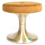 A RETRO 20TH CENTURY BRUSH ALUMINIUM STOOL.