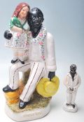 VICTORIAN 19TH CENTURY UNCLE TOM & EVA STAFFORDSHIRE CERAMIC FIGURE