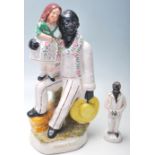 VICTORIAN 19TH CENTURY UNCLE TOM & EVA STAFFORDSHIRE CERAMIC FIGURE