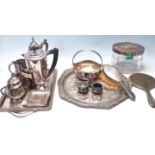 A QUANTITY OF SILVER AND SILVER PLATED TABLE TOP ITEMS