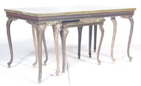 MARBLE AND GILT METAL NEST OF TABLES