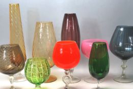 COLLECTION OF STUDIO ART GLASS VASES & GLASSES