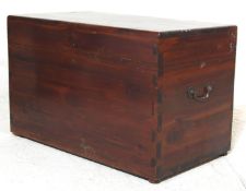 20TH CENTURY STAINED PINE BLANKET CHEST / BOX