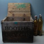 A retro 20th century advertising wooden crate for “ Booth’s Finest Dry Gin 12 bottles “ having