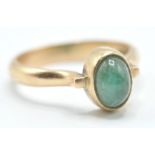 9CT GOLD AND GREEN STONE RING