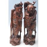 CHINESE ELDER CARVED WOODEN FIGURINES