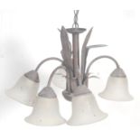 A 20th century antique style toleware chandelier -