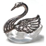 VINTAGE SILVER AND GLASS SWAN FIGURINE