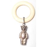 HALLMARKED SILVER ANTIQUE BABY RATTLE