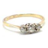 18CT GOLD THREE STONE DIAMOND RING