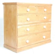 19TH CENTURY SCRUBBED PINE CHEST OF DRAWERS