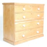 19TH CENTURY SCRUBBED PINE CHEST OF DRAWERS