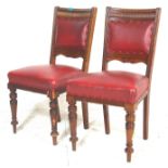 A PAIR OF 19TH CENTURY VICTORIAN DINING CHAIRS.