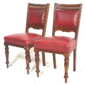 A PAIR OF 19TH CENTURY VICTORIAN DINING CHAIRS.