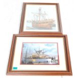 TWO VINTAGE LOCAL INTEREST MATTHEW SHIP PRINTS