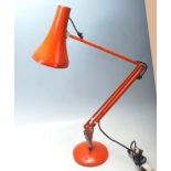A retro vintage 20th Century Herbert Terry Anglepoise industrial desk lamp finished in an orange
