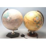 TWO VINTAGE DESK GLOBES/LAMPS.