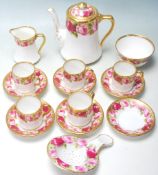 A collection of early 20th Century fine bone china by Royal Albert Crown China to include a tea pot,