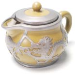 CHINESE CERAMIC AND METAL CASED TEAPOT