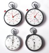 A collection of four vintage 1970’s Heuer Leonids SA Swiss 7715 stopwatches to include two Heuer 551