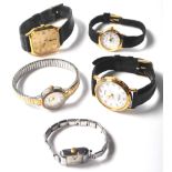 A collection of vintage gentlemen watches and ladies cocktail watches to include a Lourus,