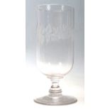 AN 18TH CENTURY GEORGIAN RUMMER CELERY DRINKING GLASS.