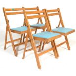 SET OF FOUR RETRO MID CENTURY FOLDING CHAIRS.