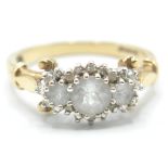 9CT GOLD LADIES THREE STONE RING