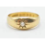 EDWARDIAN 18CT GOLD AND DIAMOND GYPSY RING