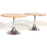 A PAIR OF VINTAGE 20TH CIRCULAR LOW COFFEE TABLES