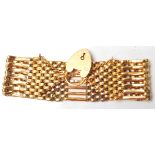 9CT GOLD GTE LINK HEART LOCK BRACELET