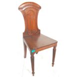 ANTIQUE GEORGIAN MAHOGANY HALL CHAIR