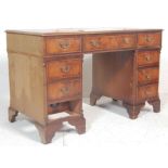 ANTIQUE STYLE REGENCY REVIVAL TWIN PEDESTAL DESK