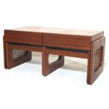 UNUSUAL 20TH CENTURY TEAK WOOD COFFEE TABLE / NEST OF TABELS