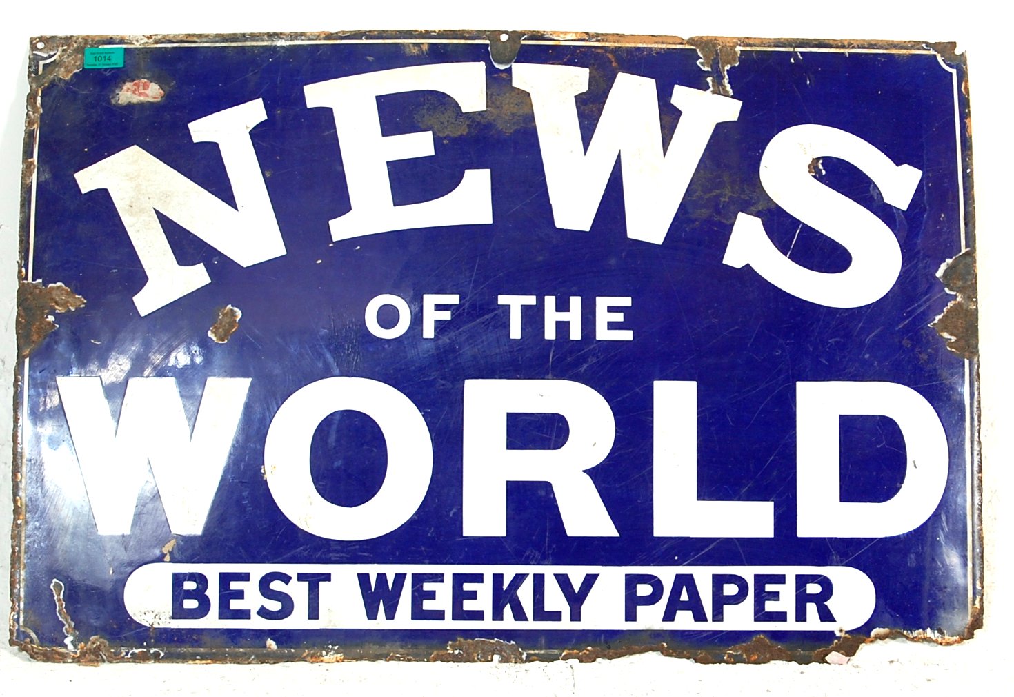 VINTAGE ORIGINAL POINT OF SALE ADVERTISING SIGN NEWS OF THE WORLD