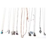 A collection of ten Gemporia 925 silver pendant necklaces comprising of various shapes and sizes.