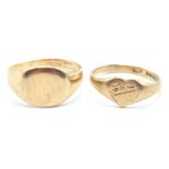 A PAIR OF 9K GOLD SIGNET RINGS