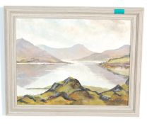 Stan Wormald oil on board painting depicting a Scottish view of a loch. Signed by the artist to