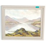 Stan Wormald oil on board painting depicting a Scottish view of a loch. Signed by the artist to