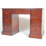 MAHOGANY ANTIQUE STYLE WRITING TWIN PEDESTAL DESK