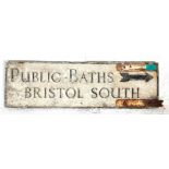 ORGINAL VINTAGE BRISTOL SWIMMING BATHS SIGN