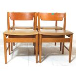 FOUR RETRO TEAK WOOD DINING CHAIRS.