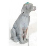 LEAD GARDEN ORNAMENT OF A SEATED GREYHOUND