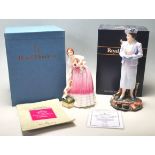 TWO ROYAL DOULTON PORCELAIN FIGURINE “ QUEEN OF THE REALM HN 3125” AND “ HM QUEEN ELIZABETH HN3944