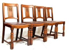 A SET OF FOUR ART DECO DINING CHAIRS