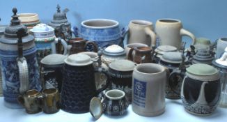 LARGE COLLECTION OF 20TH CENTURY STEINS