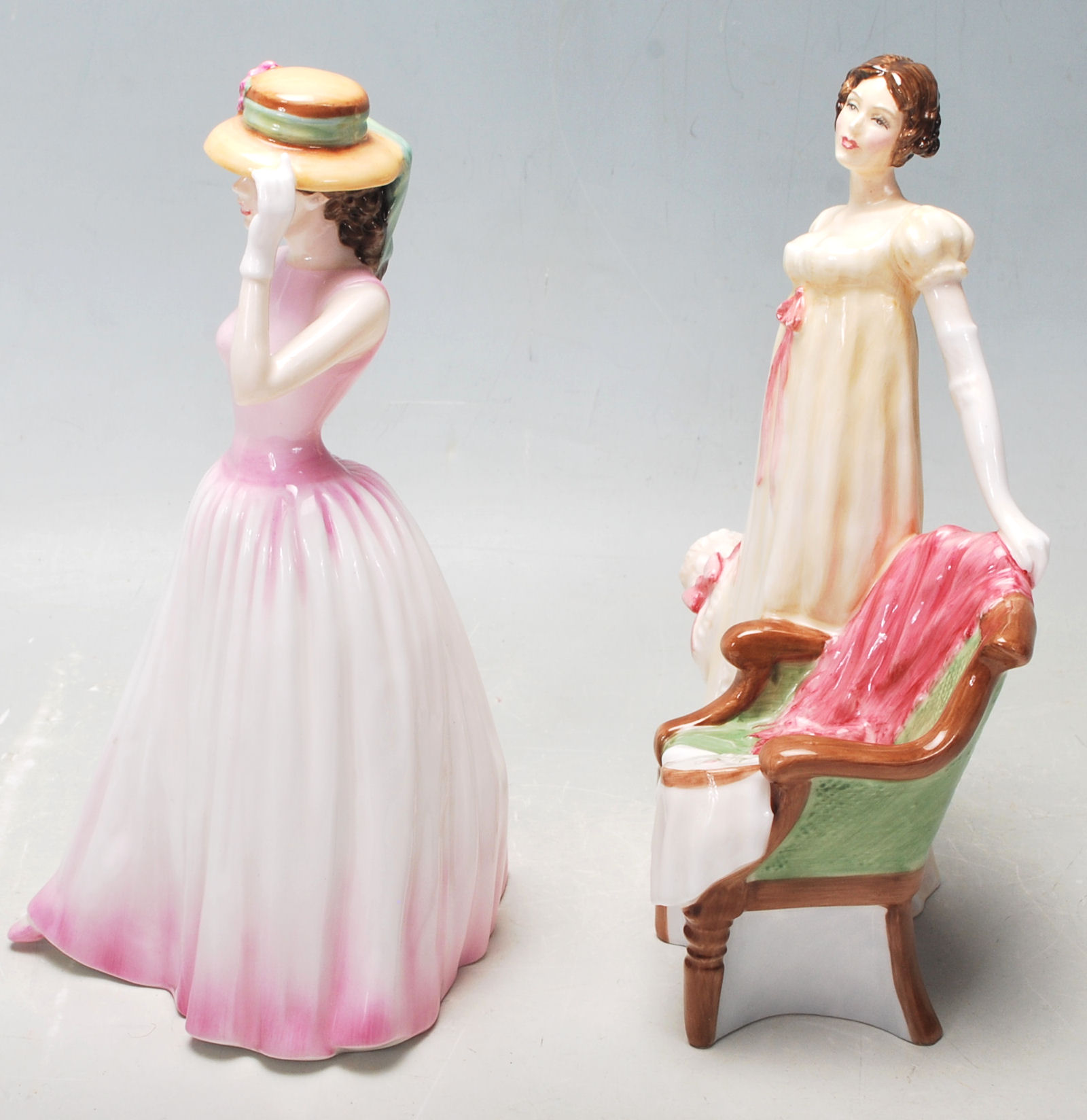 Two Royal Doulton ceramic porcelain figurines. Happy Birthday HN4215 and Emma HN3843, both signed - Image 4 of 6
