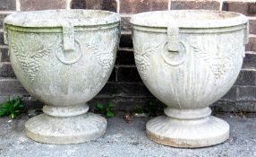 RECONSTITUTED STONE URN SHAPED PLANTERS