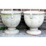 RECONSTITUTED STONE URN SHAPED PLANTERS